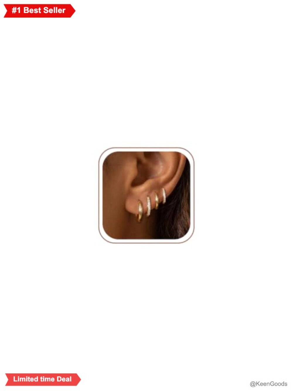 4 Pair Small Gold Hoop Earrings 14k Real Gold Plated Hypoallergenic Huggie Set